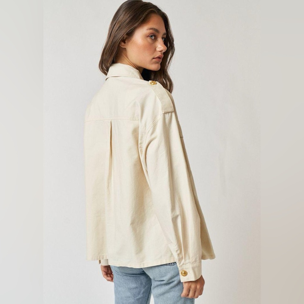 La Lavon Olive Cotton Jacket - Picture 4 of 8